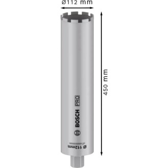 PRO Коронкове свердло для мокрого різання, 112х450 мм, 1 1/4 дюйма UNC