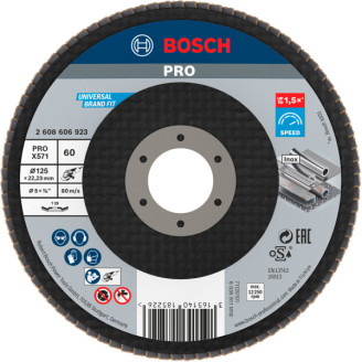 PRO Пелюстковий шліфкруг X571 Best for Metal and Inox 125 мм K60 кут.