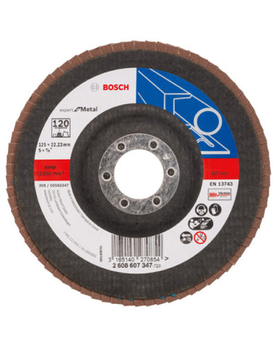 Пелюстковий шліфкруг Bosch X551 Expert for Metal 125 мм K120 кут.