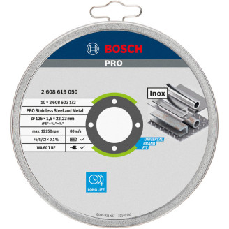 PRO Отрезной круг по нержавеющей стали for Inox 10шт 125x1.6x22.23мм