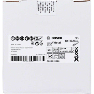 PRO X-LOCK Фібровий шліфкруг R574 Best for Metal 125мм G36