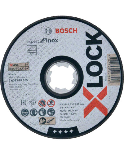 X-LOCK Відрізний диск PRO for Inox 125x1.6x22.23 прямий