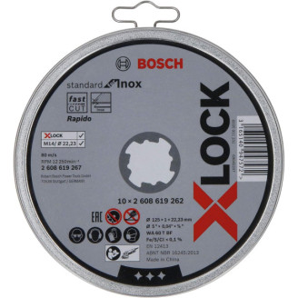 PRO X-LOCK Отрезной диск for Inox 125x1x22.23мм прямой 10шт