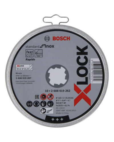 PRO X-LOCK Отрезной диск for Inox 125x1x22.23мм прямой 10шт