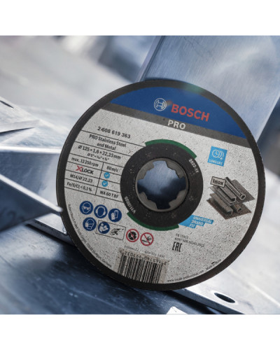 PRO X-LOCK Відрізний диск   for Inox 115x1.6x22.23мм прямий  - фото 2