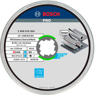 PRO X-LOCK Отрезной диск for Inox 125x1.6x22.23мм прямой