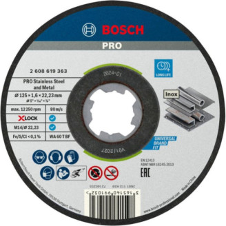 PRO X-LOCK Отрезной диск for Inox 125x1.6x22.23мм прямой