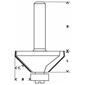 Фреза для зняття фаски Bosch Expert S8 / D44 / L18,5 / 45 °