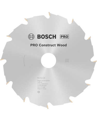 Пильний диск Bosch 190x26x30 мм 12 CONSTRUCТ