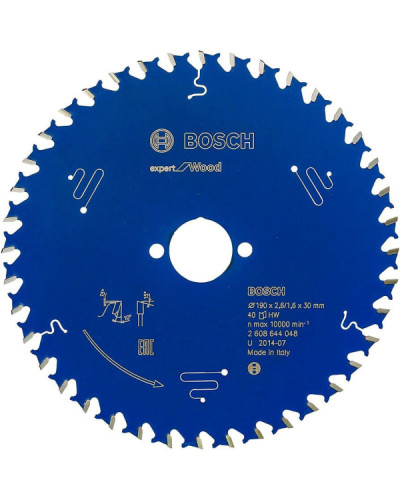 Пильный диск Bosch 190x30x2.6/1.6x40T Expert for Wood