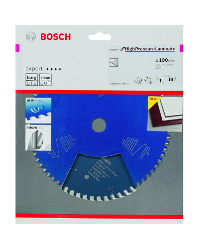Пильний диск Bosch 190x20x2.6 / 1.6x56T Expert for HPLam  - фото 2