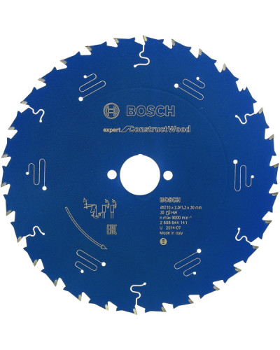 Пильний диск Bosch 210x30x2 / 1.3x30T Expert for Construct