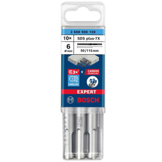 10 Бурів Bosch SDS Plus-7X д / арм.бетона 6x50x115мм EXPERT