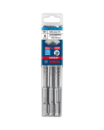 10 Бурів Bosch SDS Plus-7X д / арм.бетона 6x100x165мм EXPERT  - фото 2