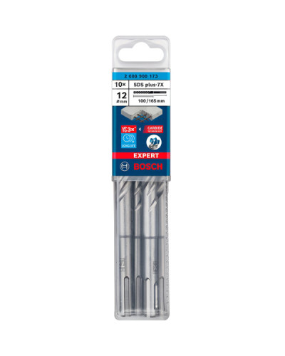 10 Бурів Bosch SDS Plus-7X д / арм.бетона 12x100x165мм EXPERT  - фото 3