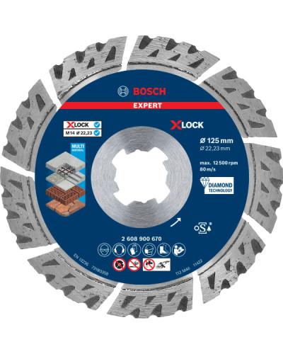 Алмазний диск X-LOCK Multi Material 125 x 22,23 x 2,4 x 12 mm