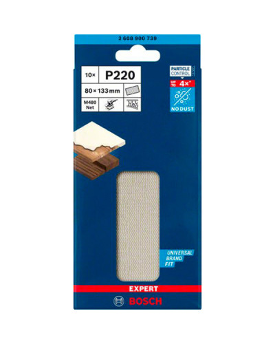 10 шліфлистів Bosch M480 на сітчастій основі 80x133 K220  - фото 2