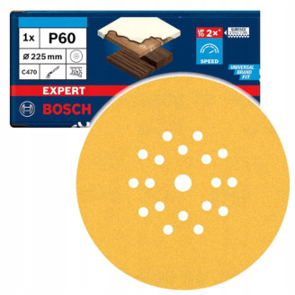 25 шлифовальных листов ExC470, S1261, G60, Hook&Loop Bosch
